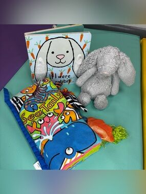Jellycat Bunny Plush‎ with Books Bundle
